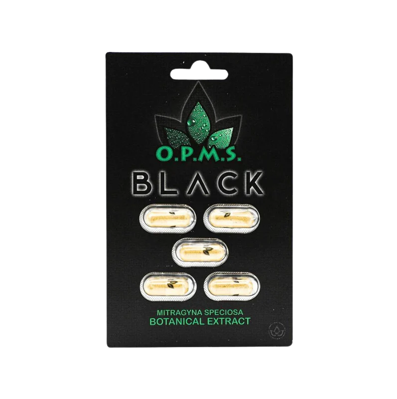 OPMS Black Kratom Capsules – 5 Packs
