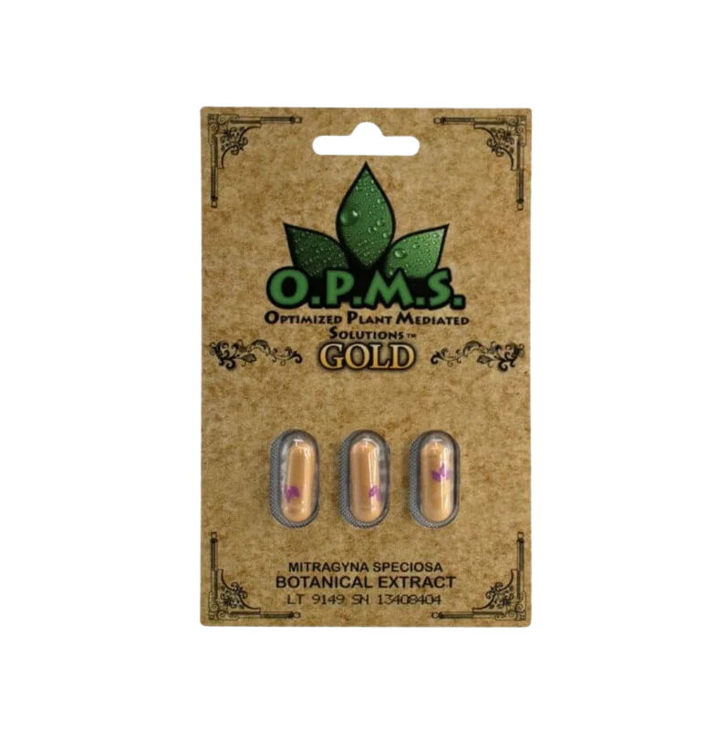OPMS Gold Kratom Capsules – 3 Pack
